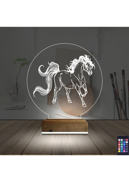 Kirppi 3D Lamba At Tasarım V3 Masa Gece Lambası fiyatları