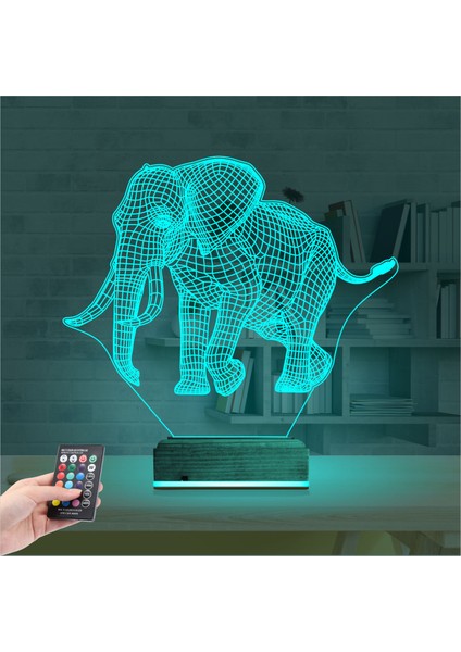 Kirppi 3D Lamba Fil V1 Masa Gece Lambası modelleri