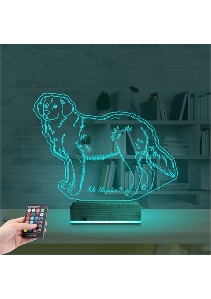 Kirppi 3D Lamba Köpek Golden Kişiye Özel Masa Gece Lambası modelleri