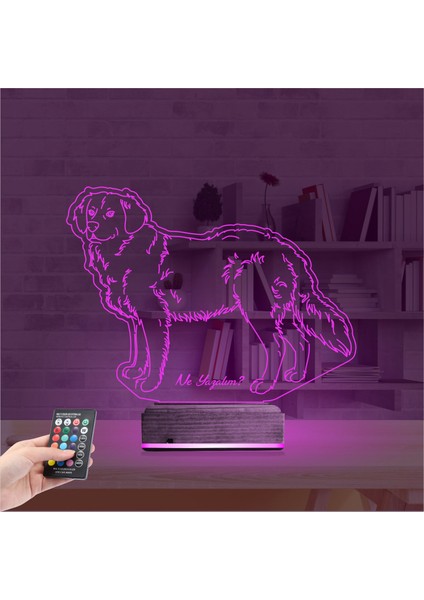 Kirppi 3D Lamba Köpek Golden Kişiye Özel Masa Gece Lambası fırsatları