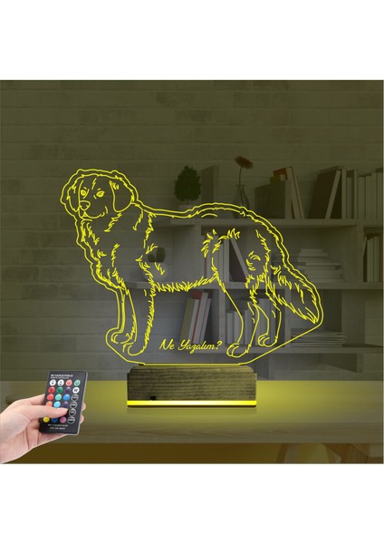 Kirppi 3D Lamba Köpek Golden Kişiye Özel Masa Gece Lambası indirimleri