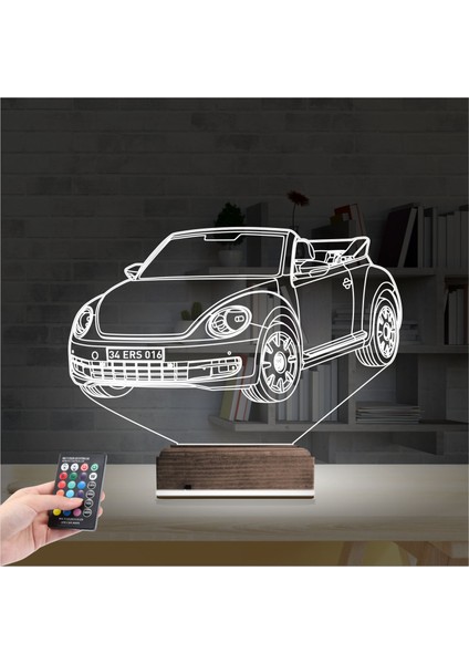 Kirppi 3D Lamba Beetle Vosvos Araba Kişiye Özel Masa Gece Lambası fiyatları