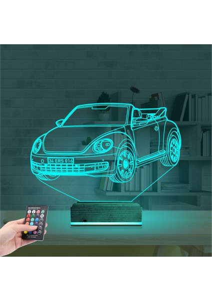 Kirppi 3D Lamba Beetle Vosvos Araba Kişiye Özel Masa Gece Lambası modelleri