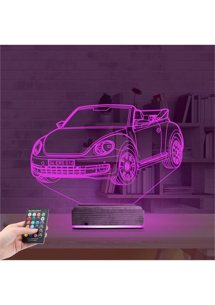 Kirppi 3D Lamba Beetle Vosvos Araba Kişiye Özel Masa Gece Lambası fırsatları