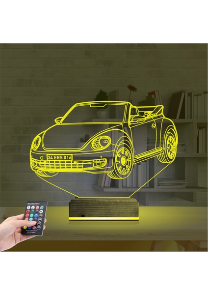 Kirppi 3D Lamba Beetle Vosvos Araba Kişiye Özel Masa Gece Lambası indirimleri