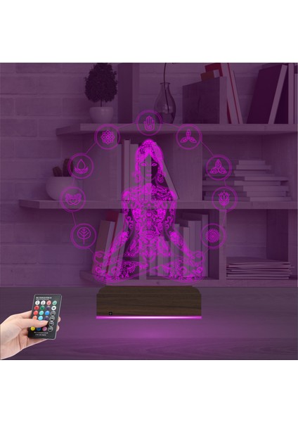 Kirppi 3D Lamba Yoga Yogacı Lotus Masa Gece Lambası fırsatları
