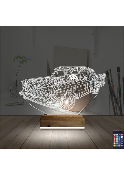Kirppi 3D Lamba Klasik Araba V2 Masa Gece Lambası