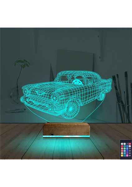 Kirppi 3D Lamba Klasik Araba V2 Masa Gece Lambası