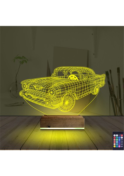Kirppi 3D Lamba Klasik Araba V2 Masa Gece Lambası