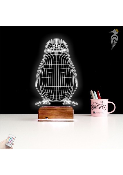 Kirppi 3D Lamba Penguen Çocuk Odası Tasarım Masa Gece Lambası fiyatları