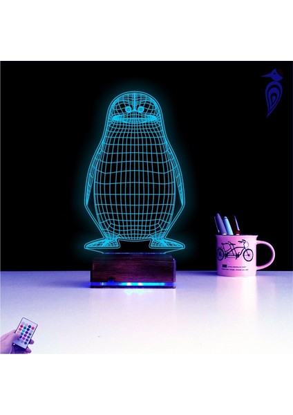 Kirppi 3D Lamba Penguen Çocuk Odası Tasarım Masa Gece Lambası modelleri