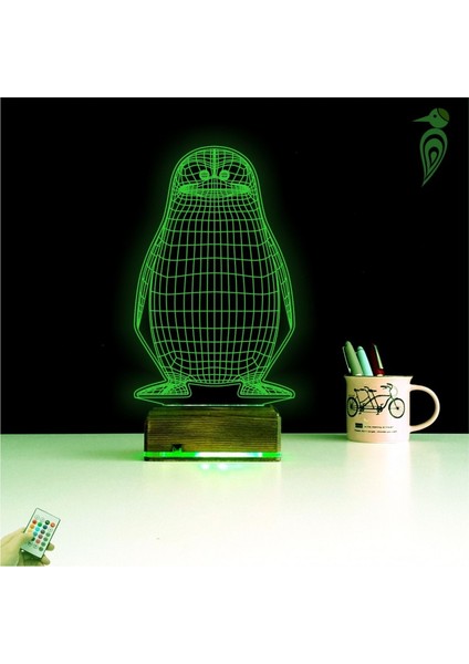 Kirppi 3D Lamba Penguen Çocuk Odası Tasarım Masa Gece Lambası fırsatları
