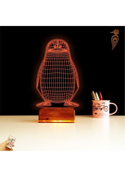 Kirppi 3D Lamba Penguen Çocuk Odası Tasarım Masa Gece Lambası indirimleri