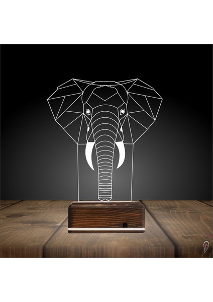 Kirppi 3D Lamba Fil Polygonal Masa Gece Lambası-1 fiyatları