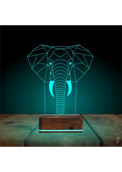 Kirppi 3D Lamba Fil Polygonal Masa Gece Lambası-1 modelleri