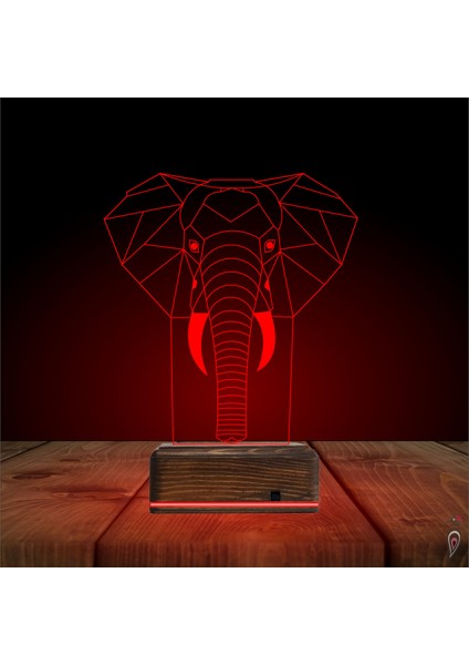Kirppi 3D Lamba Fil Polygonal Masa Gece Lambası-1 fırsatları