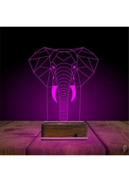 Kirppi 3D Lamba Fil Polygonal Masa Gece Lambası-1 indirimleri
