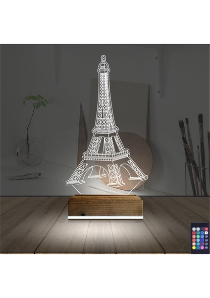 Kirppi 3D Lamba Eyfel Kulesi Masa Gece Lambası