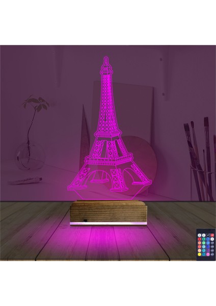 Kirppi 3D Lamba Eyfel Kulesi Masa Gece Lambası