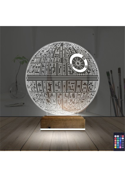 Kirppi 3D Lamba Death Star Ölüm Yıldızı Masa Gece Lambası fiyatları