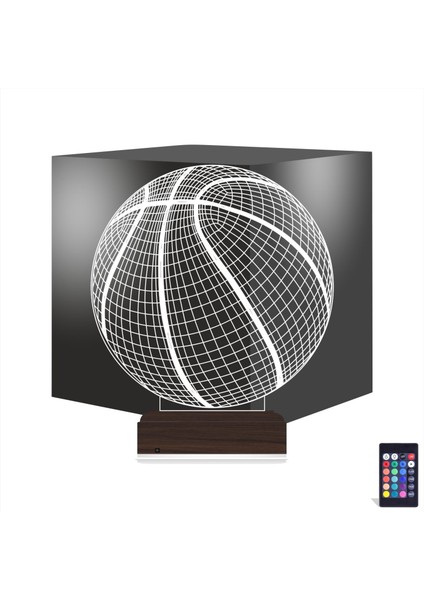 Kirppi 3D Lamba Basketbol Topu Basketçi Hediye Masa Gece Lambası