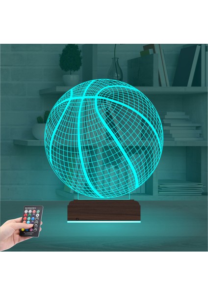 Kirppi 3D Lamba Basketbol Topu Basketçi Hediye Masa Gece Lambası modelleri