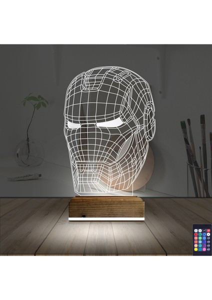 Kirppi 3D Lamba Ironman Robot Masa Gece Lambası fiyatları