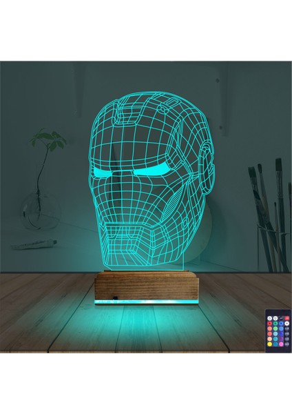 Kirppi 3D Lamba Ironman Robot Masa Gece Lambası modelleri