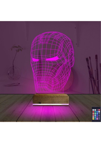 Kirppi 3D Lamba Ironman Robot Masa Gece Lambası fırsatları