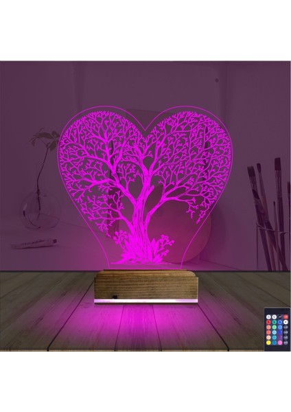 Kirppi 3D Lamba Hayat Ağacı Kalp Ağaç Masa Gece Lambası fırsatları