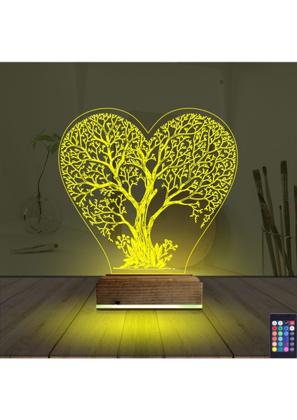 Kirppi 3D Lamba Hayat Ağacı Kalp Ağaç Masa Gece Lambası indirimleri