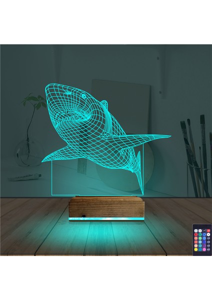 Kirppi 3D Lamba Köpek Balığı Masa Gece Lambası-1 modelleri