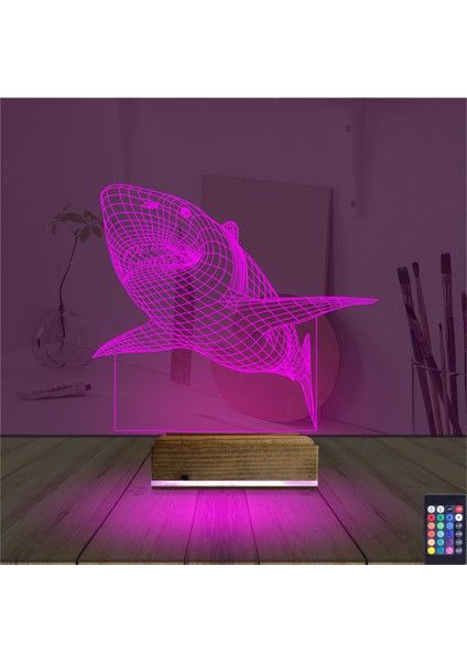 Kirppi 3D Lamba Köpek Balığı Masa Gece Lambası-1 fırsatları