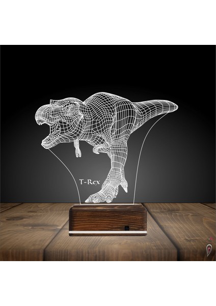 Kirppi 3D Lamba Dinozor T-Rex Masa Gece Lambası-1 fiyatları
