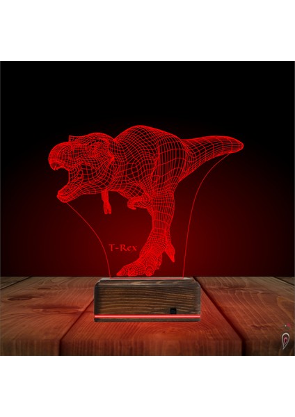 Kirppi 3D Lamba Dinozor T-Rex Masa Gece Lambası-1 fırsatları