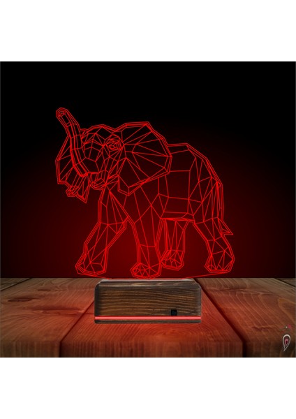 Kirppi 3D Lamba Fil Polygonal Masa Gece Lambası fırsatları