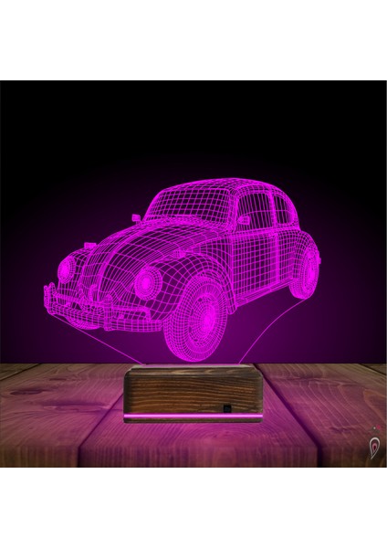 Kirppi 3D Lamba Vovos Klasik Araba V1 Masa Gece Lambası