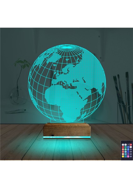 Kirppi 3D Lamba Dünya Globe Masa Gece Lambası modelleri