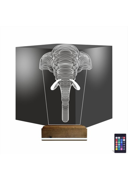Kirppi 3D Lamba Fil V2 Masa Gece Lambası