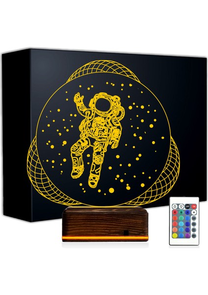 Kirppi 3D Lamba Astronot Uzay Masa Gece Lambası-1