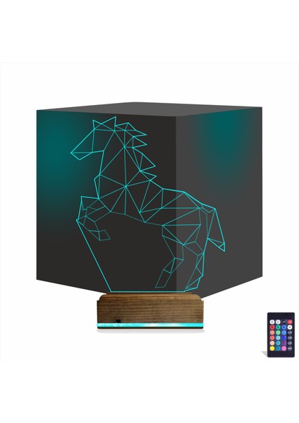 Kirppi 3D Lamba At Tasarım V7 Polygonal V2 Masa Gece Lambası