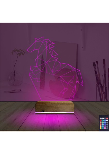 Kirppi 3D Lamba At Tasarım V7 Polygonal V2 Masa Gece Lambası fırsatları