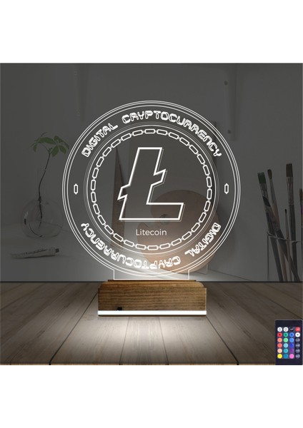 Kirppi 3D Lamba Crypto Lite Coin Masa Gece Lambası