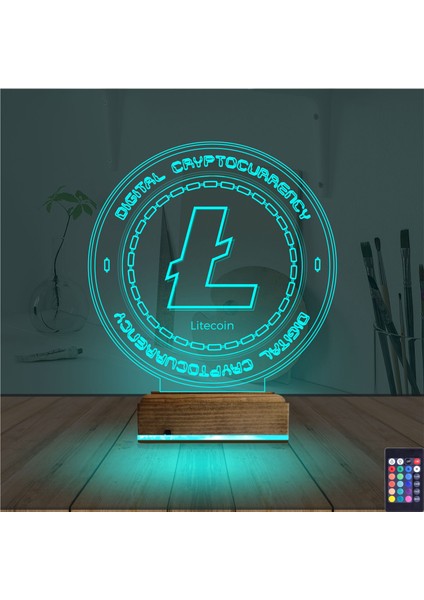 Kirppi 3D Lamba Crypto Lite Coin Masa Gece Lambası