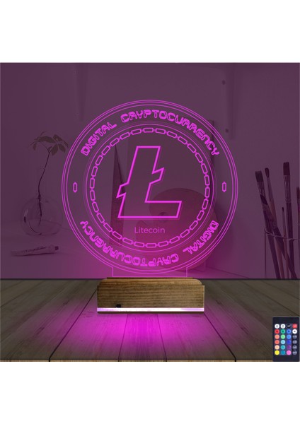 Kirppi 3D Lamba Crypto Lite Coin Masa Gece Lambası