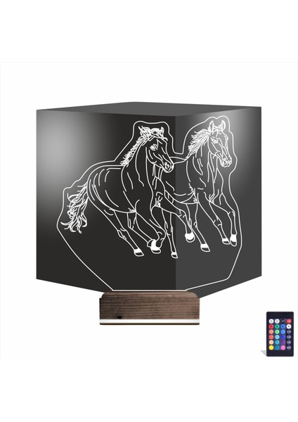 Kirppi 3D Lamba At Tasarım V5 Masa Gece Lambası