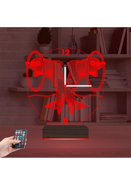 Kirppi 3D Saat Lamba Yunus Balığı V2 Masa Gece Lambası indirimleri