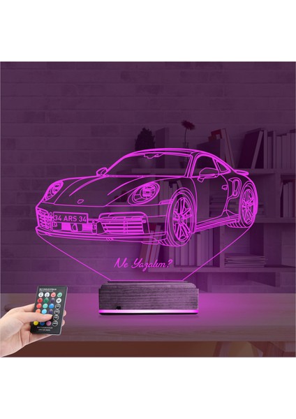 Kirppi 3D Lamba Spor Araba Phorsche Kişiye Özel Masa Gece Lambası fırsatları
