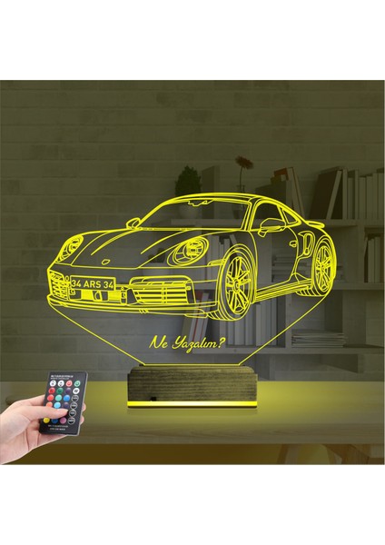Kirppi 3D Lamba Spor Araba Phorsche Kişiye Özel Masa Gece Lambası indirimleri