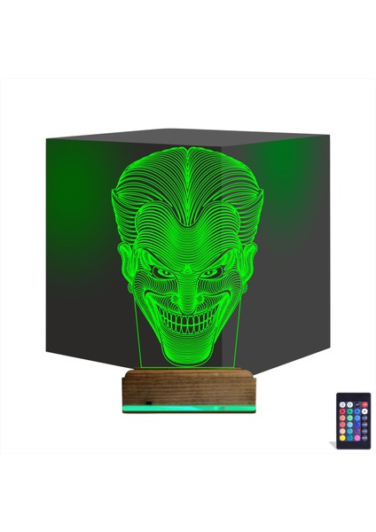 Kirppi 3D Lamba Joker Face Masa Gece Lambası